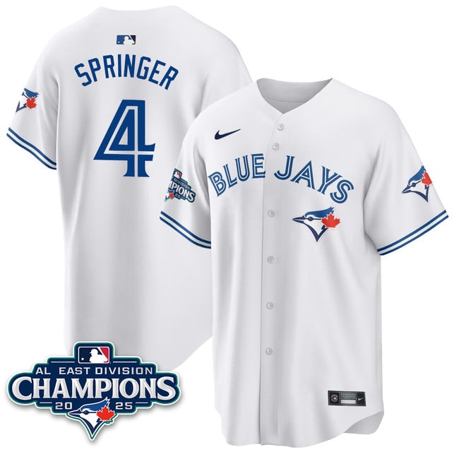 Toronto Blue Jays AL East Division Champions Jersey white #4 George Springer