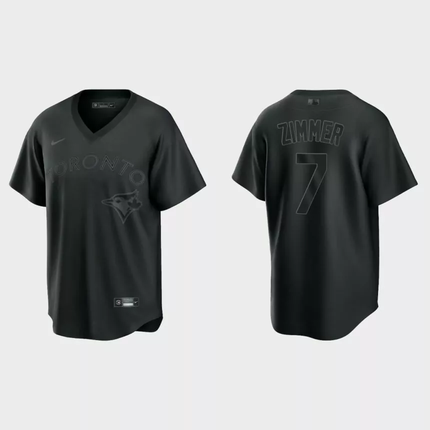Toronto Blue Jays Bradley Zimmer Pitch Black Fashion Replica Jersey – Black