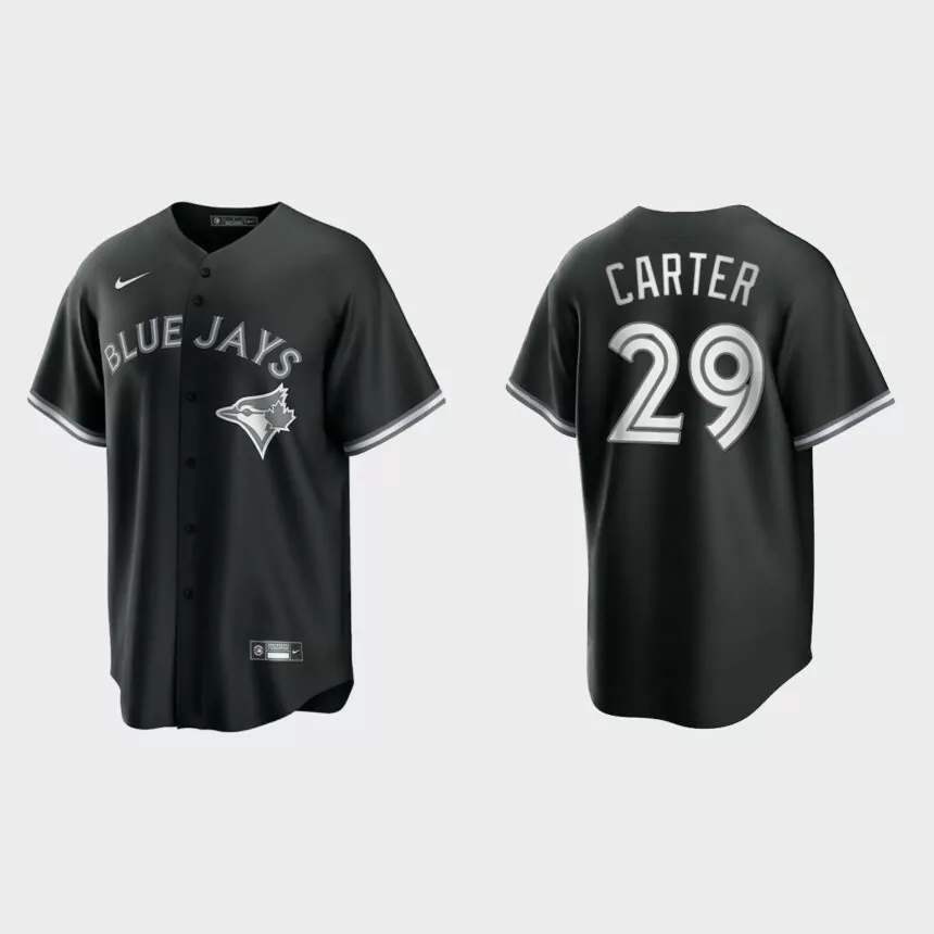 Toronto Blue Jays Joe Carter 2021 All Black Fashion Replica Jersey – Black White