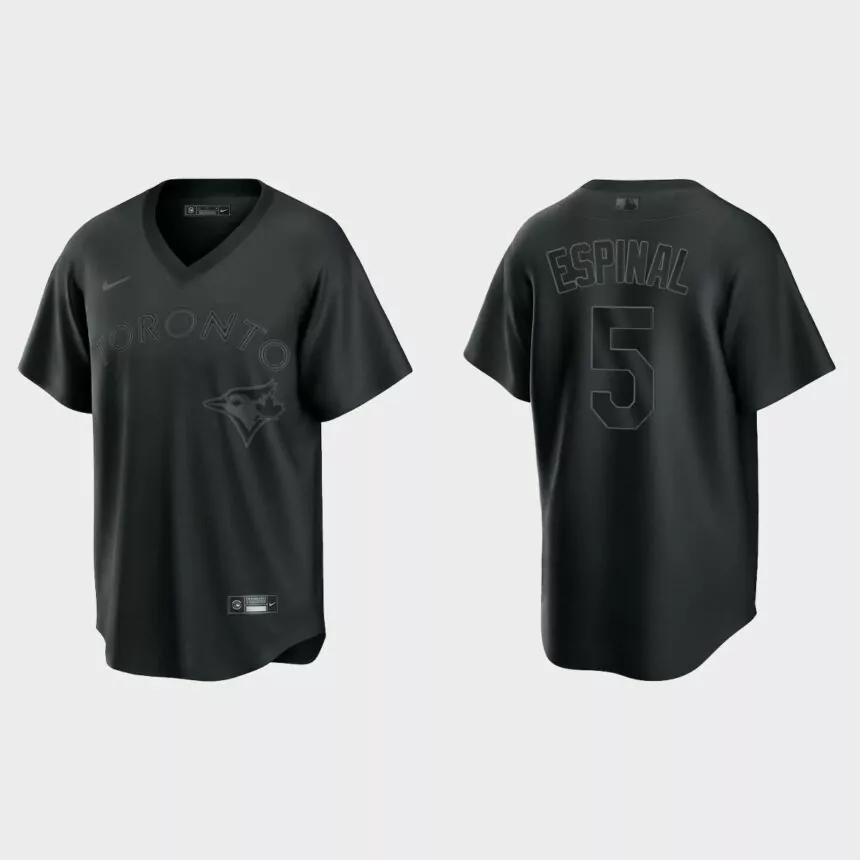 Toronto Blue Jays Santiago Espinal Pitch Black Fashion Replica Jersey – Black
