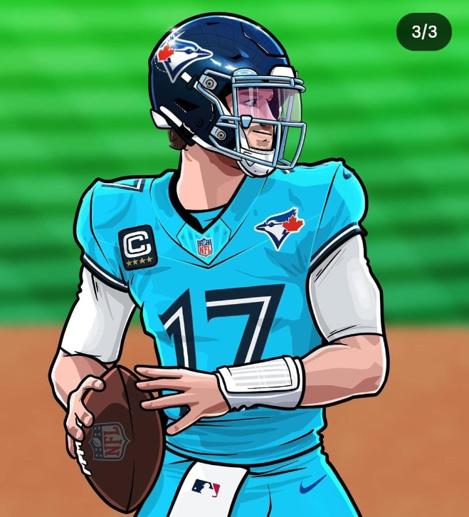 Toronto Blue Jays themed NFL jersey Josh Allen SKY BLUE