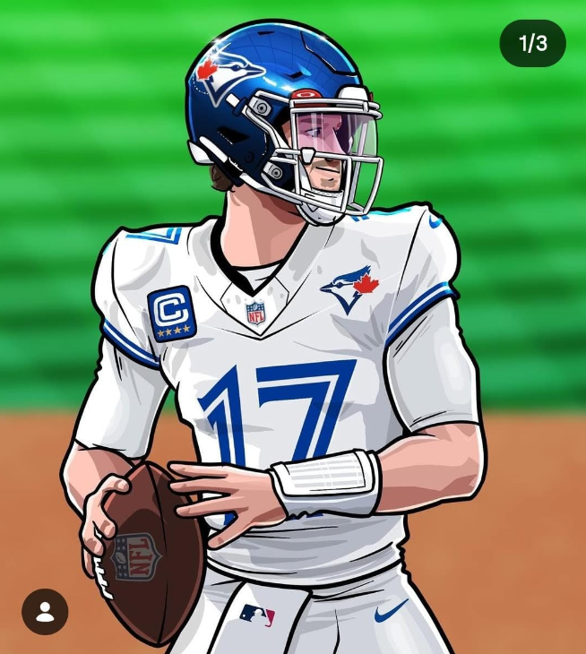 Toronto Blue Jays themed NFL jersey Josh Allen WHITE