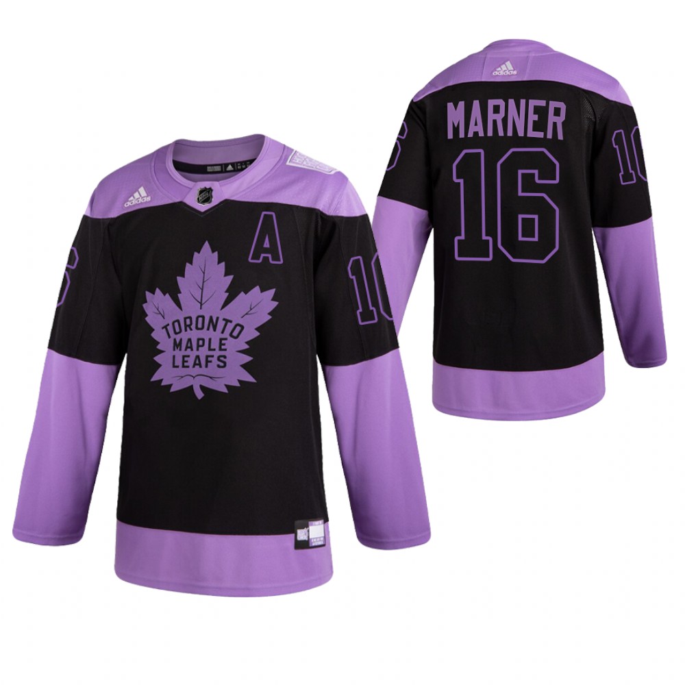 Toronto Maple Leafs HockeyFightsCancer Mitchell Marner Purple Jersey Authentic