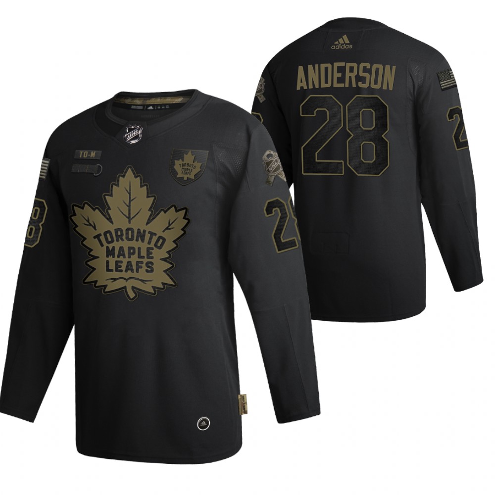 Toronto Maple Leafs Joey Anderson Black 2020 Salute To Service Authentic Jersey