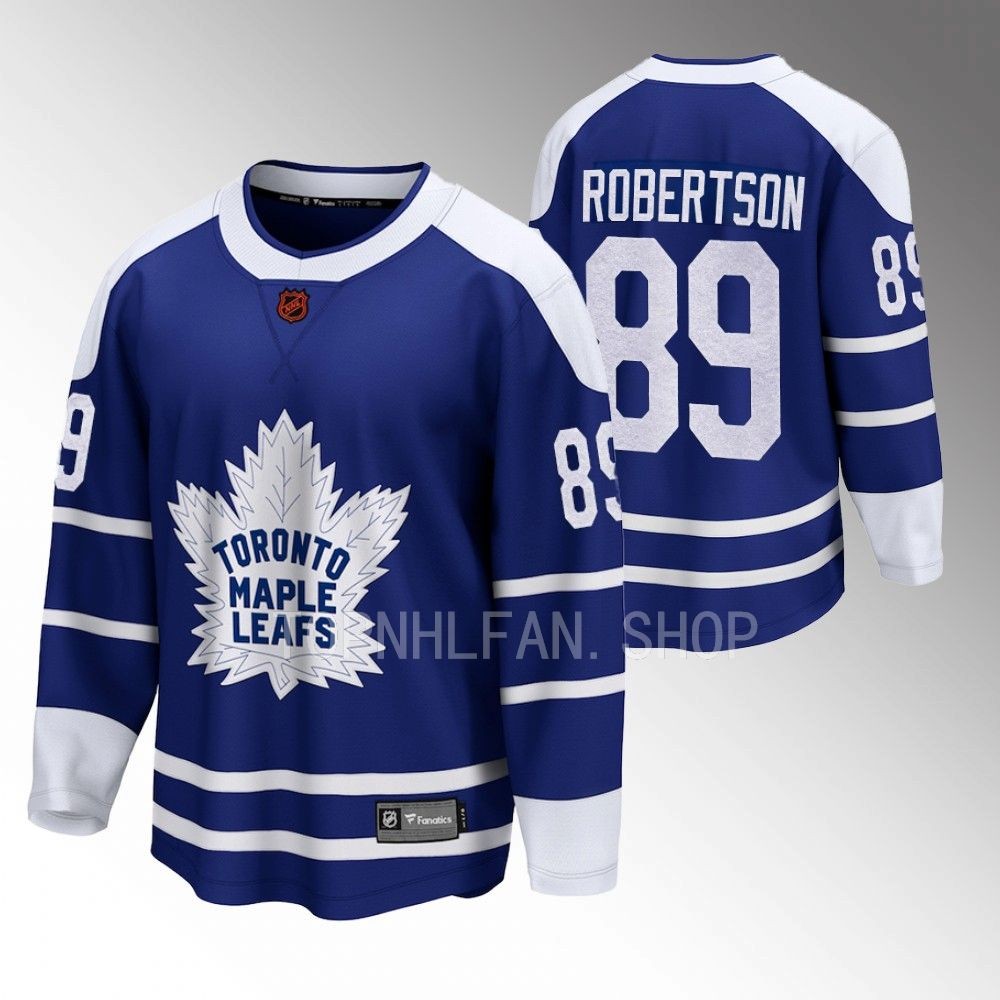 Toronto Maple Leafs Nick Robertson Blue 2022 Special Edition 2.0 Breakaway Retro Jersey