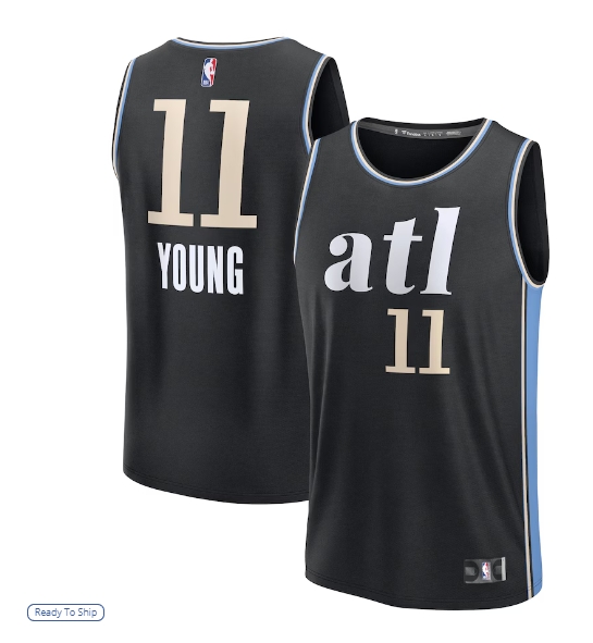 Trae Young Atlanta Hawks Fanatics Fast Break Jersey - Black - City Edition