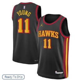 Trae Young Atlanta Hawks Jordan Brand Youth Swingman Jersey - Statement Edition - Black
