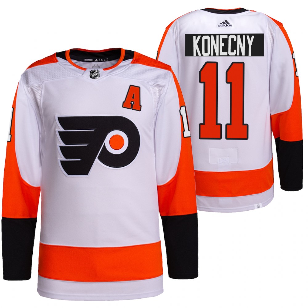 Travis Konecny Philadelphia Flyers White Authentic Pro Away Jersey