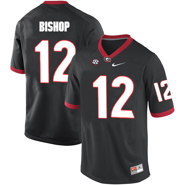 Tray Bishop Georgia Bulldogs Men's Jersey - #12 NCAA Black Limited Home