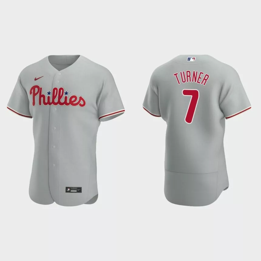 Trea Turner Philadelphia Phillies Authentic Road Jersey – Gray