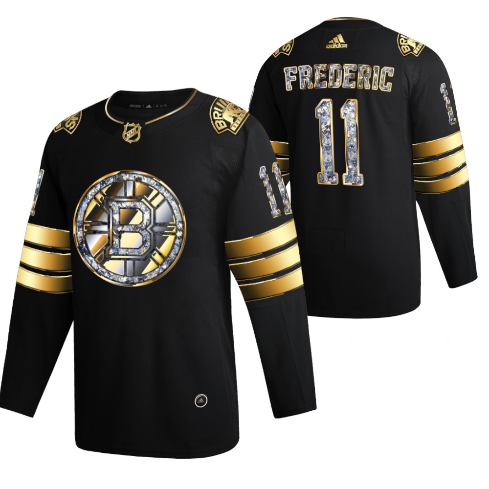 Trent Frederic Bruins #11 Black Diamond Edition 2022 Stanley Cup Playoffs Jersey Stitched