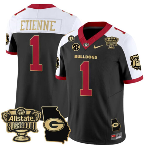 Trevor Etienne Jersey #1 Georgia Bulldogs 2025 Sugar Bowl Patch Vapor Alternate