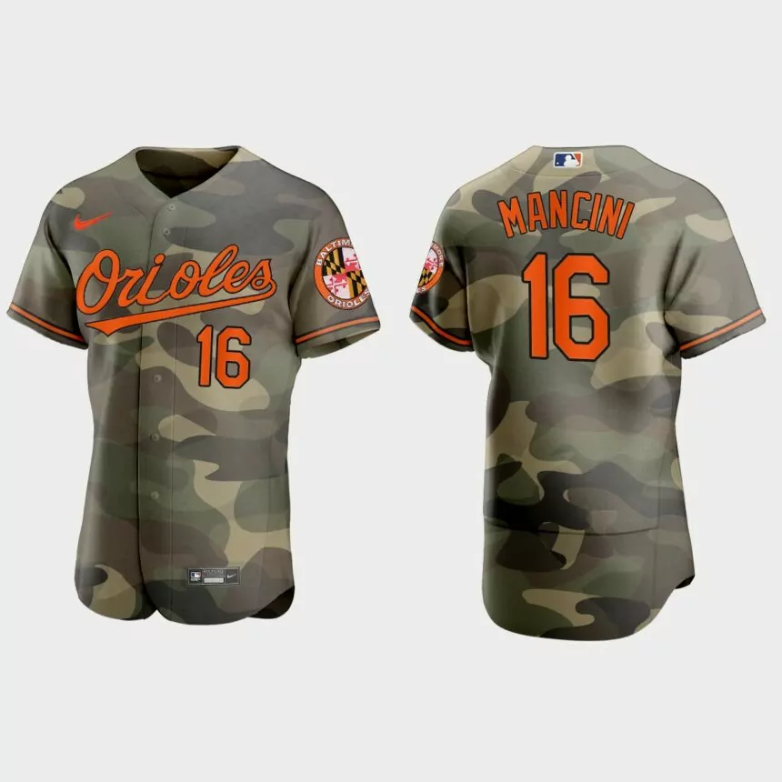 Trey Mancini Baltimore Orioles 2021 National Armed Forces Day Authentic Jersey – Camo