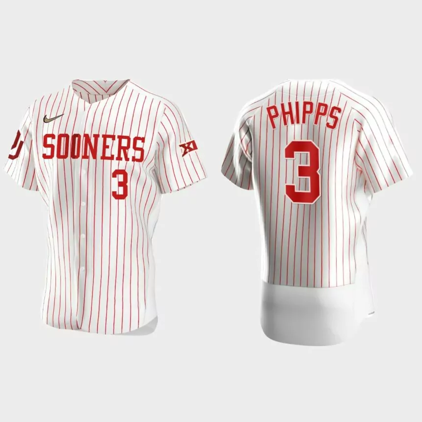 Trey Phipps Oklahoma Sooners 2021 Vapor Prime College Baseball Jersey – White