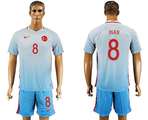 Turkey #8 INAN Away Soccer Country Jersey