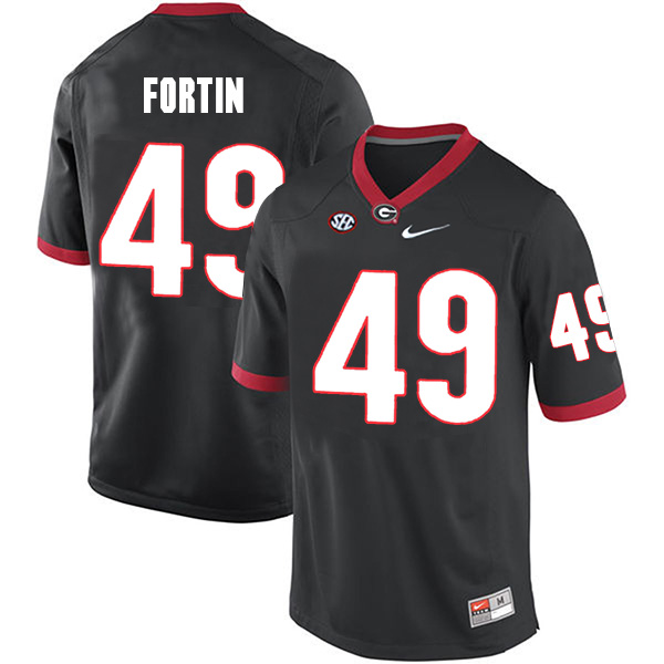 Turner Fortin Georgia Bulldogs Men's Jersey - #49 NCAA Black Limited Home