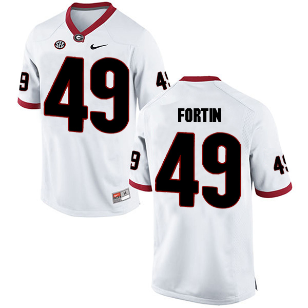 Turner Fortin Georgia Bulldogs Men's Jersey - #49 NCAA White Limited Away