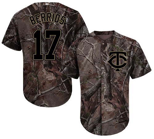 Twins #17 Jose Berrios Camo Realtree Collection Cool Base Stitched Youth Baseball Jersey