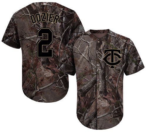 Twins #2 Brian Dozier Camo Realtree Collection Cool Base Stitched Youth Baseball Jersey