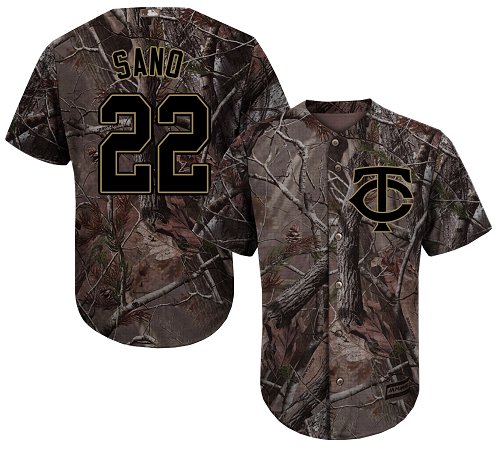 Twins #22 Miguel Sano Camo Realtree Collection Cool Base Stitched Youth Baseball Jersey