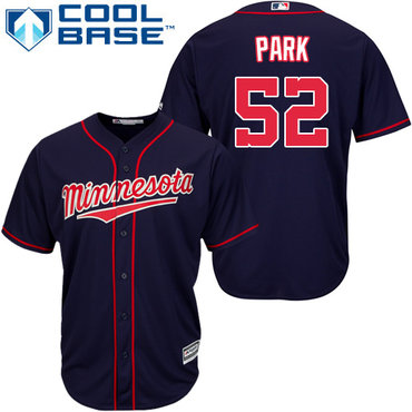 Twins #52 Byung-Ho Park Navy blue Cool Base Stitched Youth MLB Jersey
