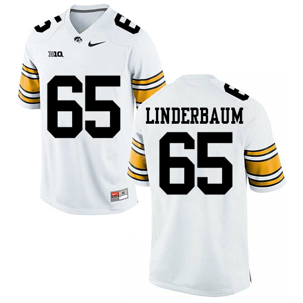 Tyler Linderbaum Iowa Hawkeyes Men's Jersey - #65 NCAA White Stitched Nike Authentic