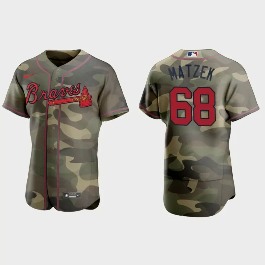 Tyler Matzek Atlanta Braves 2021 National Armed Forces Day Authentic Jersey – Camo