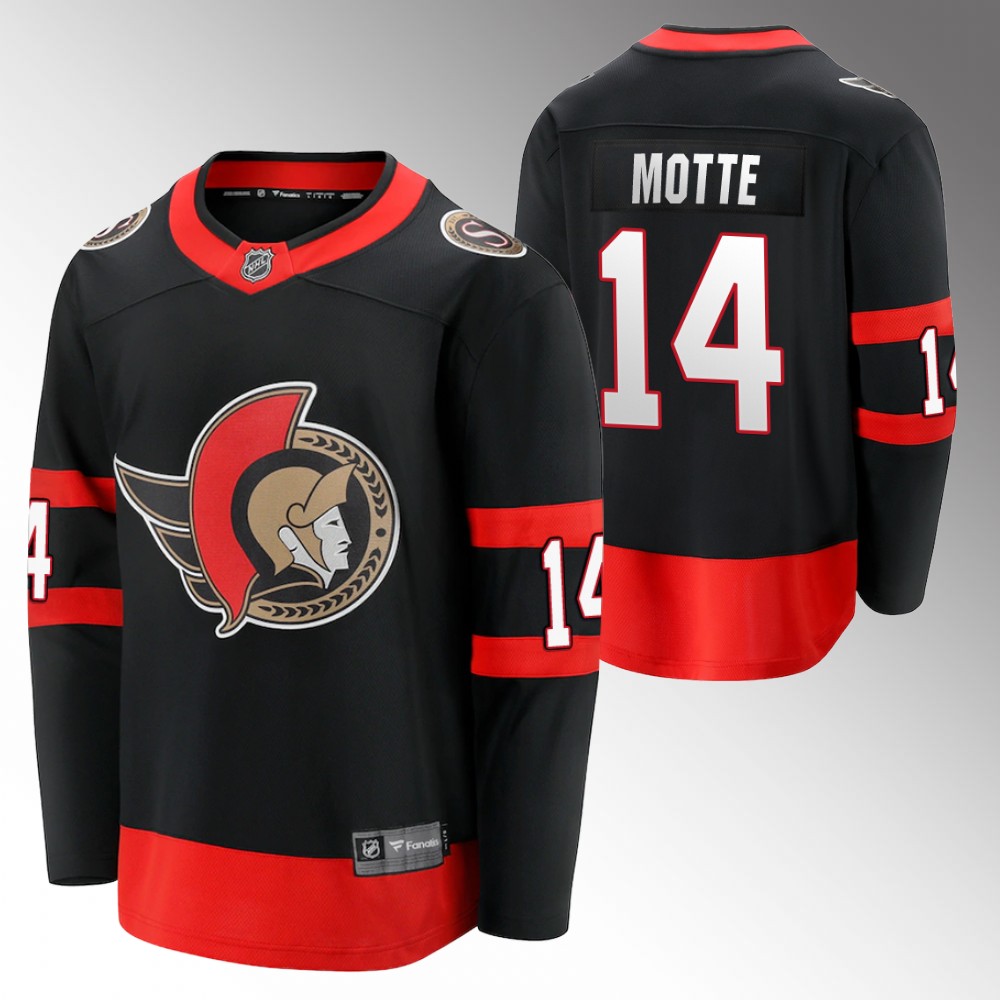 Tyler Motte Ottawa Senators Black Home Breakaway Player Jersey