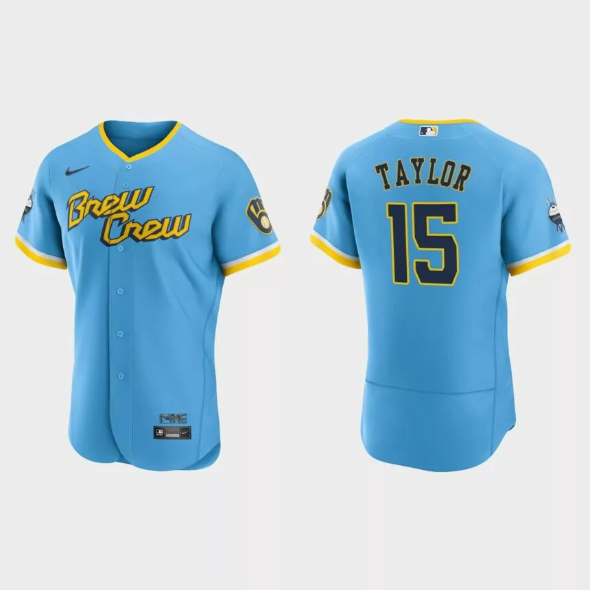 Tyrone Taylor Milwaukee Brewers 2022 City Connect Authentic Jersey – Powder Blue