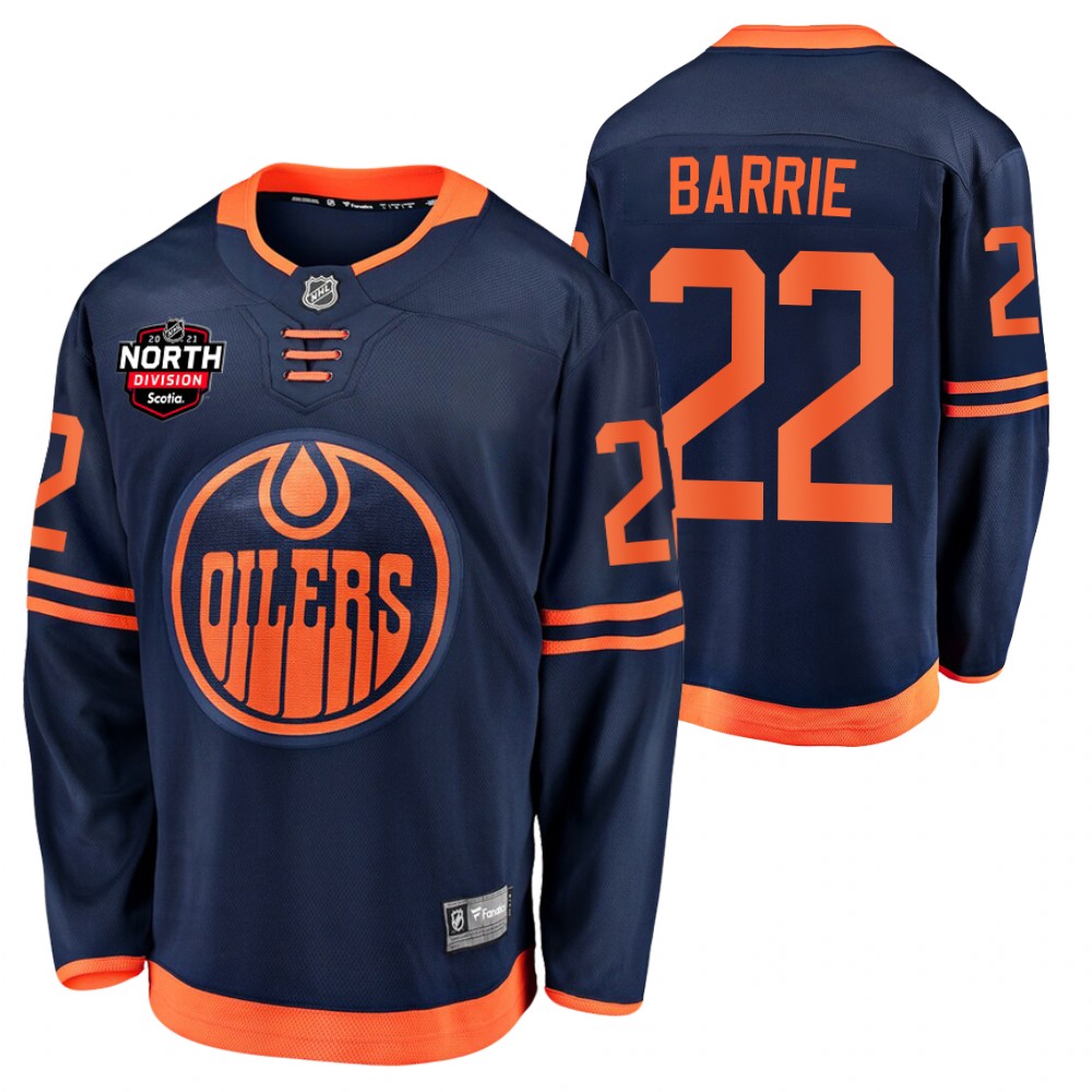 Tyson Barrie Oilers 2021 North Division Patch Jersey Navy Alternate