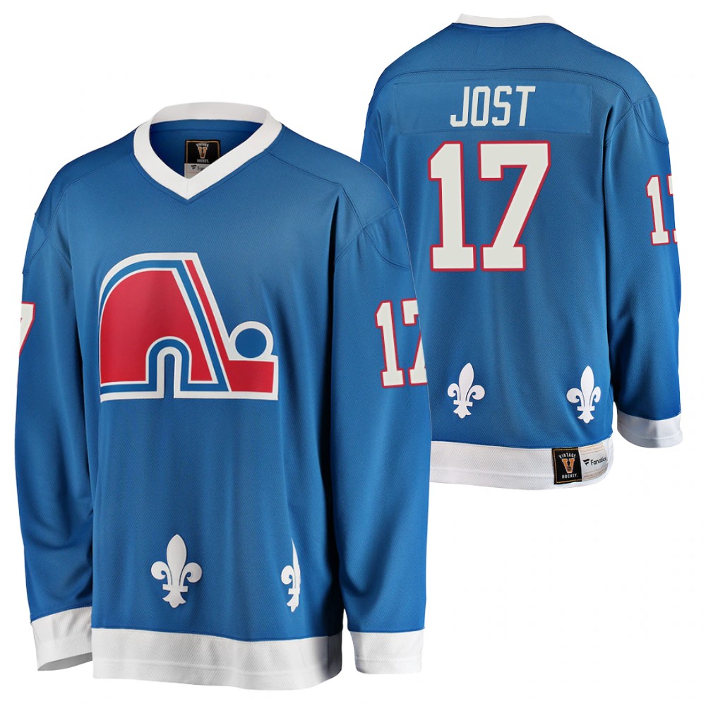 Tyson Jost Quebec Nordiques Heritage Vintage Jersey Blue