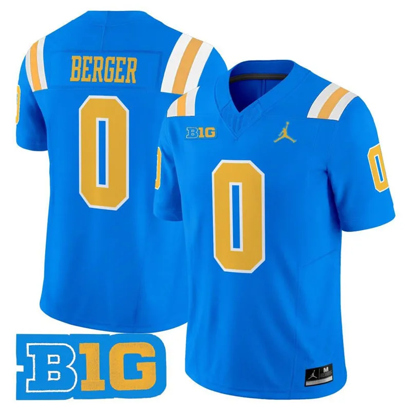 UCLA Bruins #0 Jalen Berger 2025 BIG Royal Football Game Jersey 