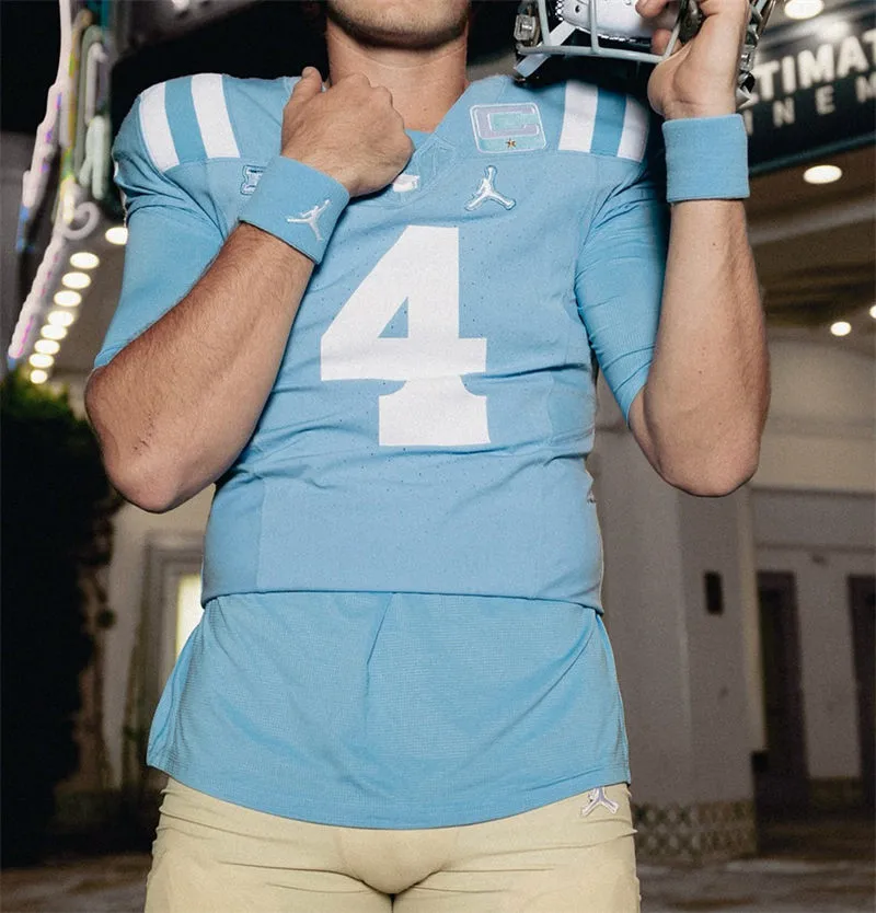 UCLA Bruins #4 Key Lawrence 2025 BIG Light Blue Retro Football Game Jersey 