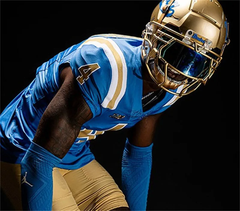 UCLA Bruins #4 Key Lawrence 2025 BIG Royal Football Game Jersey 