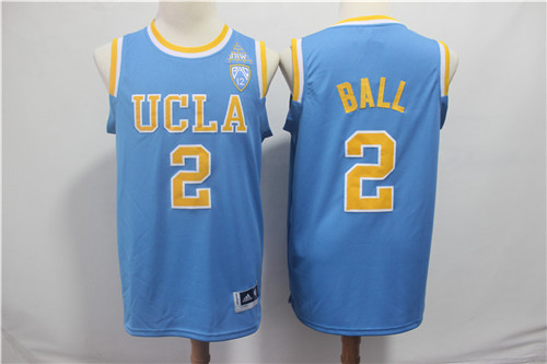 UCLA Bruins 2 Lonzo Ball Light Blue Pac-12 College Basketball Jersey