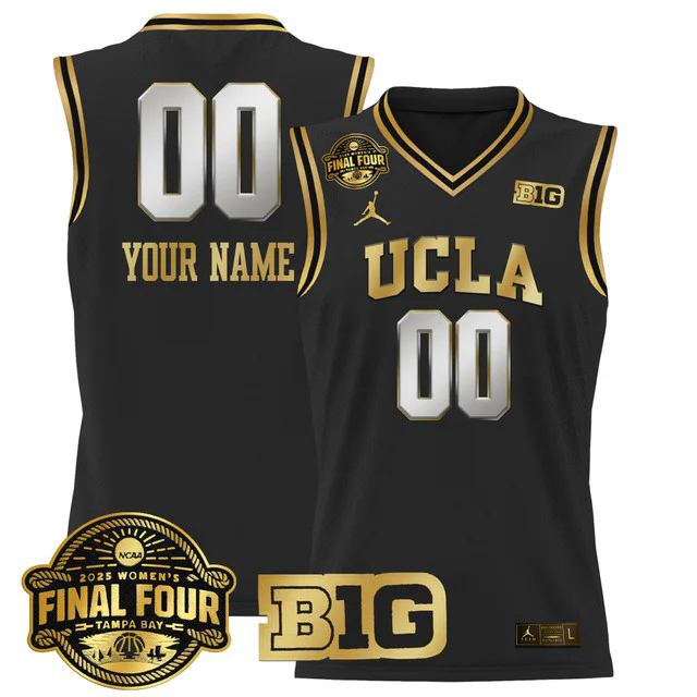 UCLA Bruins 2025 Big Ten Women's Final Four Patch Lightweight Basketball Custom Jersey BLACKGOLD.webp