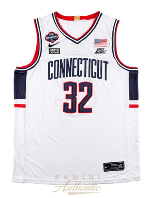 UConn Huskies #32 Donovan Clingan Nike White Connecticut 2024 College Basketball Champion Jersey 