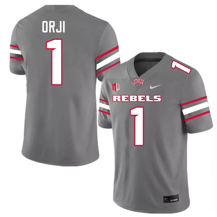 UNLV Rebels #1 Alex Orji 2025 Gray Football Game Jersey 
