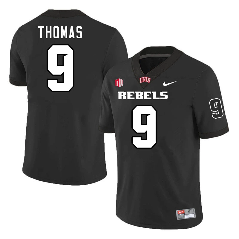 UNLV Rebels #9 Jai'Den Thomas Black White Football Jersey 