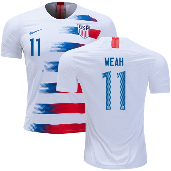 USA #11 Weah Home Kid Soccer Country Jersey