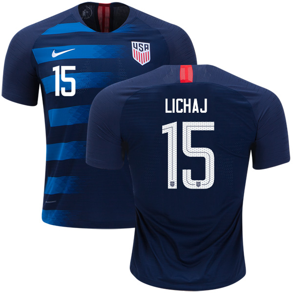 USA #15 Lichaj Away Kid Soccer Country Jersey