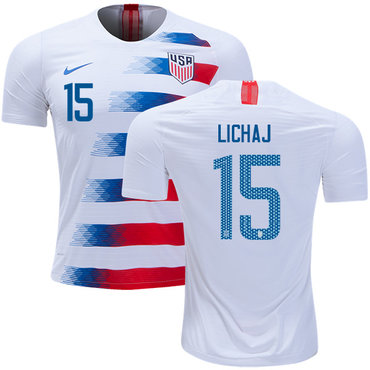 USA #15 Lichaj Home Kid Soccer Country Jersey