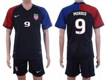 USA 2016-17 Jordan Morris #9 Dark Blue Soccer Jersey