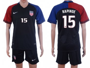 USA 2016-17 Rapinoe #15 Dark Blue Soccer Jersey
