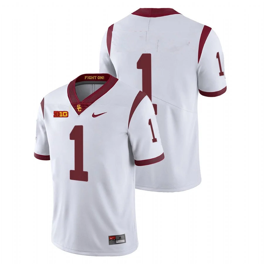 USC Trojans #1 Kameryn Fountain BIG White College Football Game Jersey 