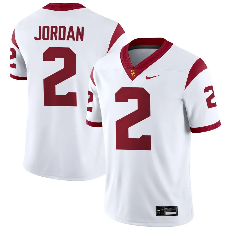 USC Trojans #2 Waymond Jordan BIG White with Name College Football Game Jersey 