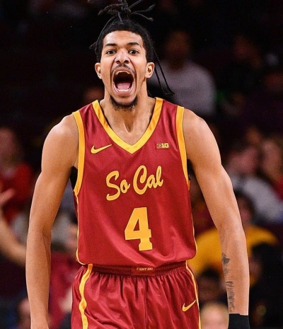 USC Trojans #4 Chad Baker-Mazara Cardinal 2025 Big 10 Basketball Game Jersey 