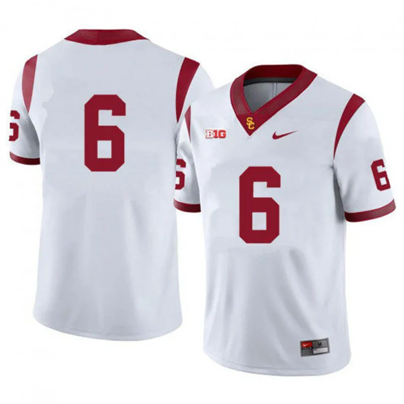 USC Trojans #6 Anthony Lucas 2025 BIG White Football Game Jersey 