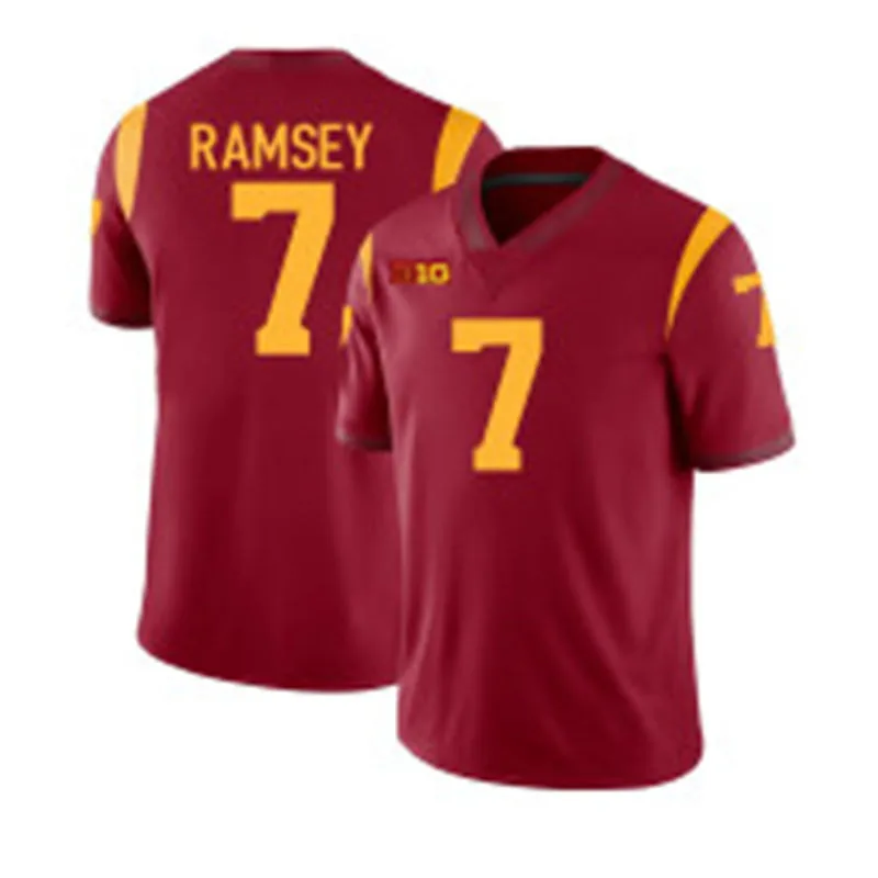 USC Trojans #7 Kamari Ramsey 2025 BIG Cardinal With Name College Football Game Jersey 