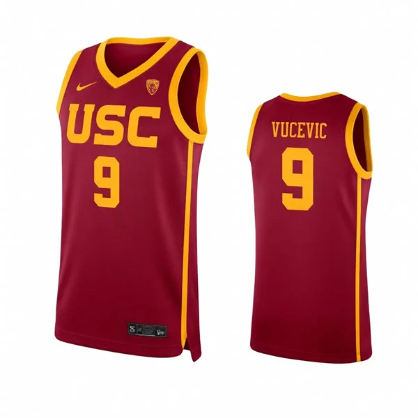 USC Trojans #9 Nikola Vucevic Nike 2011 Cardinal College Basketball Jersey 